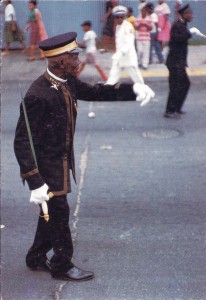 William Claxton - the lead marcher of the George Williams Brass Band in a parade, New Orleans, 1960.