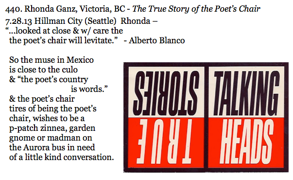 440. to Rhonda Ganz, Victoria, BC-The True Story of the Poets Chair
