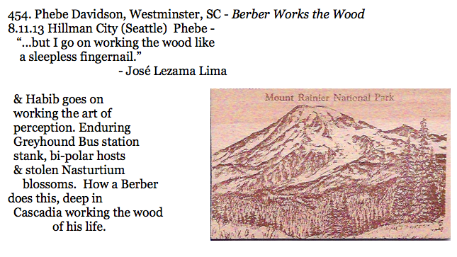 454. Phebe Davidson, Westminster, SC - Berber Works the Wood.